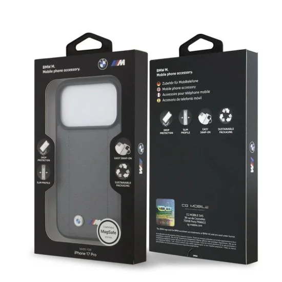 Bmw Iphone 17 Pro Max Case - Magsafe Quilted Leather With Metal Logo